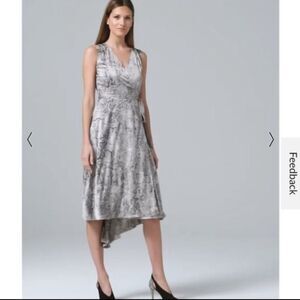 White House Black Market Snake Grey High-Low Wrap Dress - Size 6